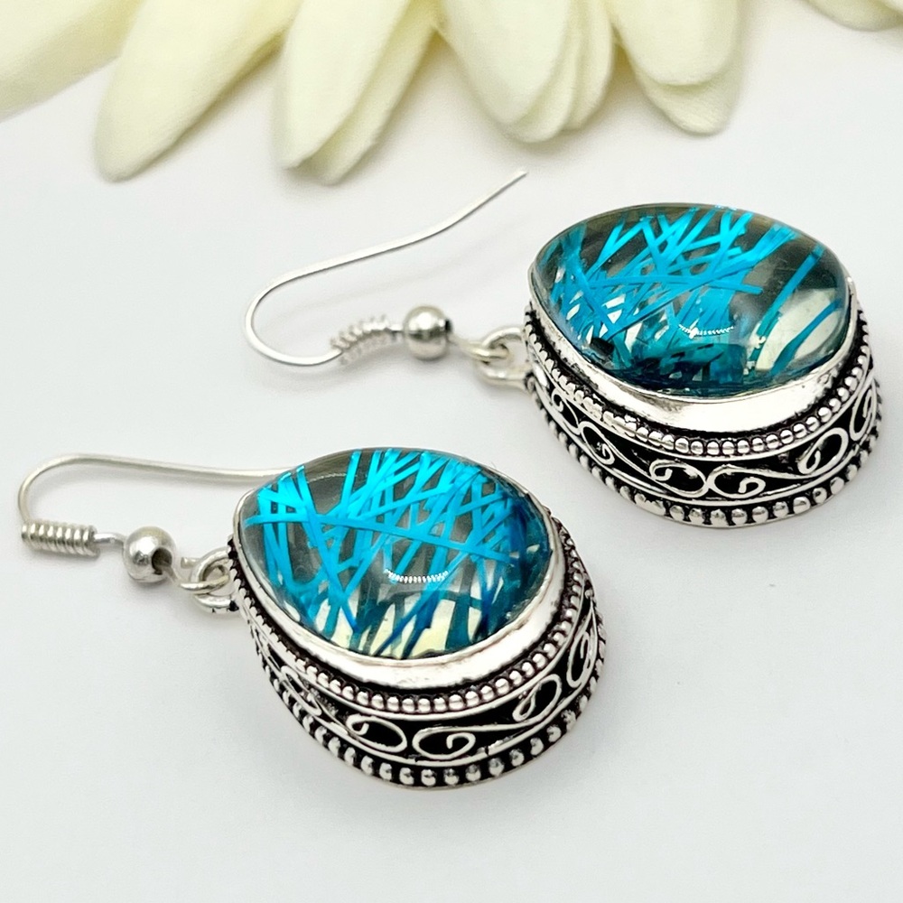 BLUE RUTILE EARRINGS